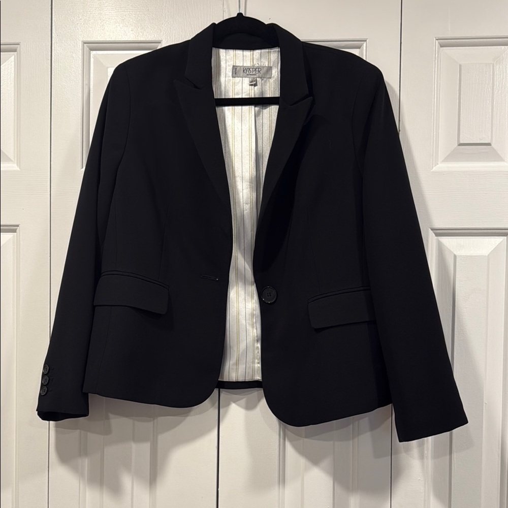 Kasper Black Professional Blazer Suit Jacket